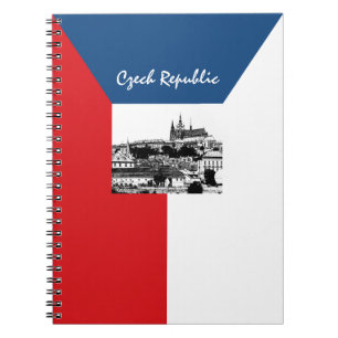 Prague & Czech flag - historical Czechia /sports Notebook