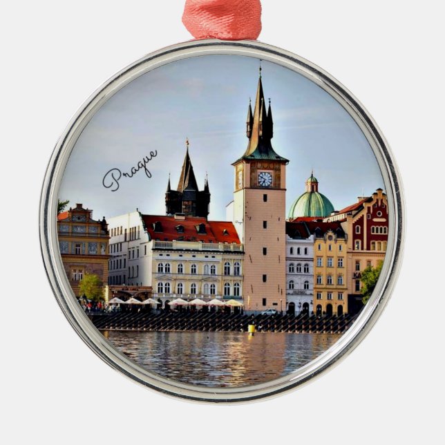 Prague, Czech Republic,  cityscape Metal Tree Decoration (Front)