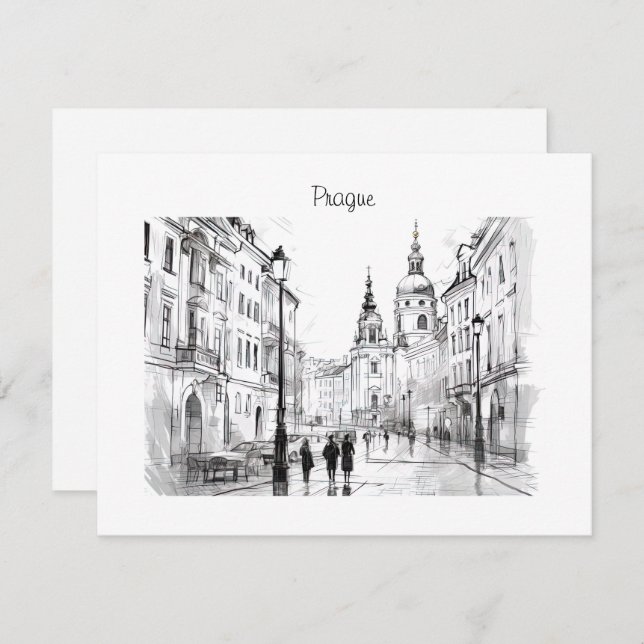 Prague Czech Republic Holiday Card (Front/Back)