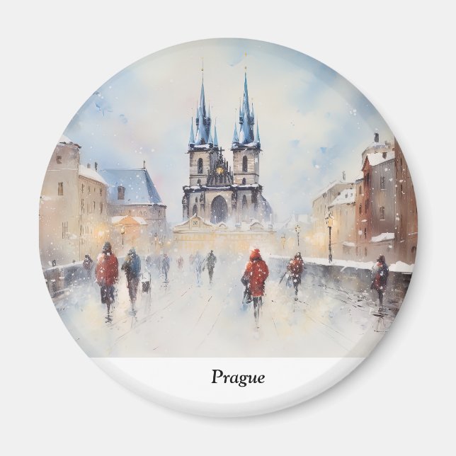 Prague Czech Republic Magnet (Front)