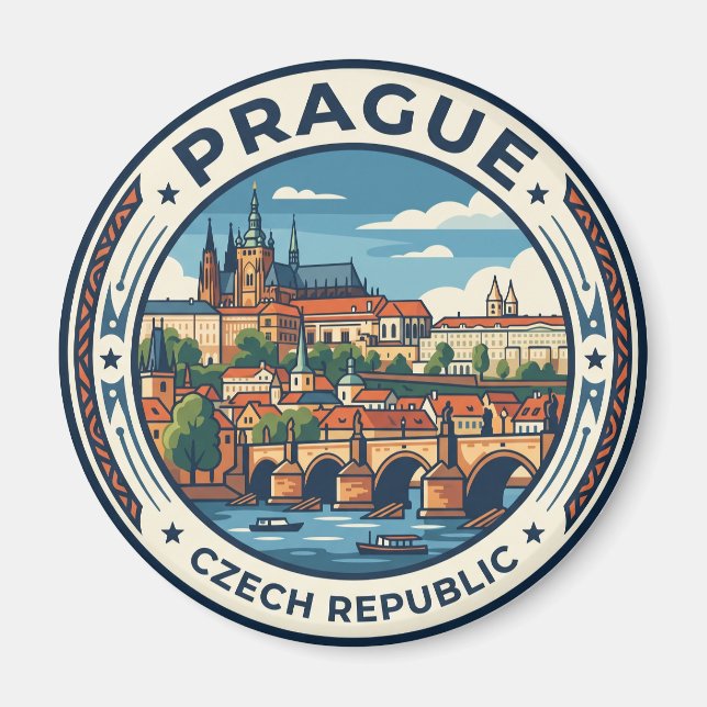 Prague Czech Republic Magnet (Front)