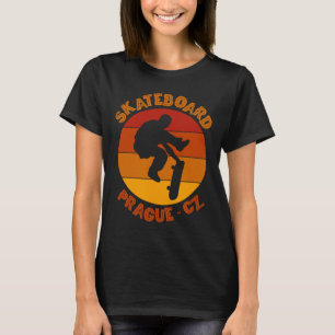 Prague Czech Republic Skateboarder Urn Skateboardi T-Shirt