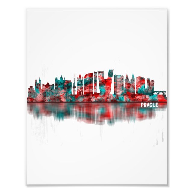 Prague Czech Republic Skyline Photo Print (Front)