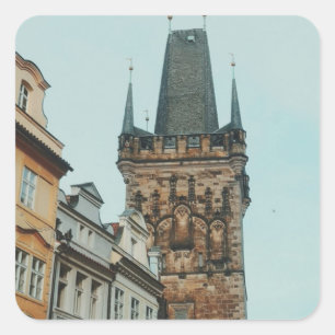 Prague Czech Republic Travel Art Square Sticker
