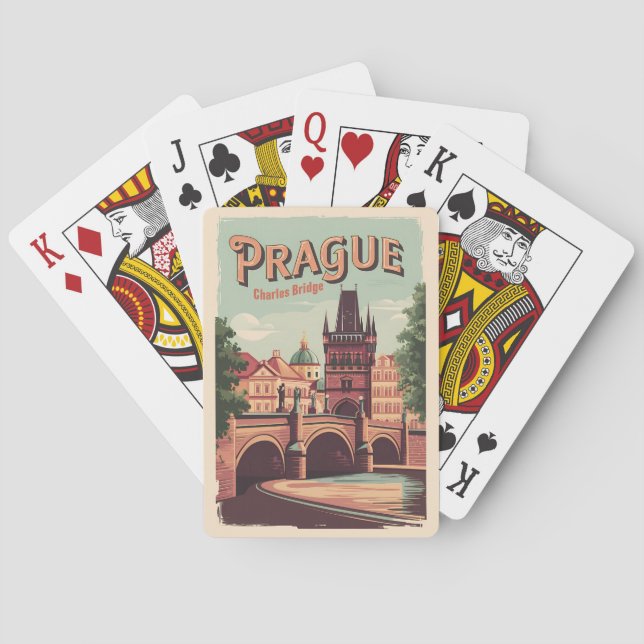 Prague Czech Republic Travel Art Vintage Playing Cards (Back)