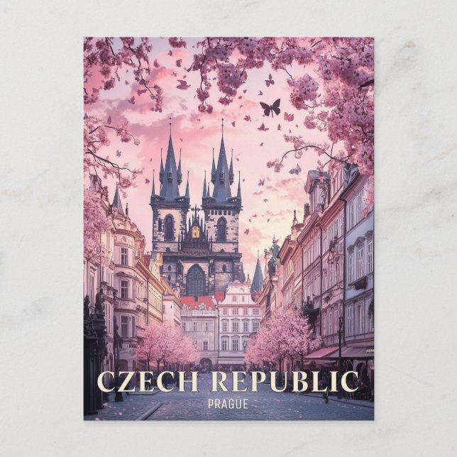 Prague Czech Republic Travel Postcard (Front)