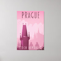 Prague Czech Republic vintage style travel poster