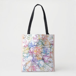 Prague Czechia City Map Tote Bag
