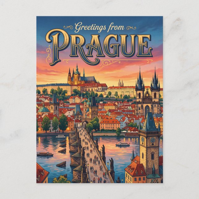 Prague Czechia Postcard (Front)