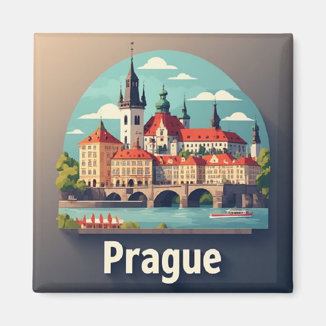 Prague European Travel Magnet (Front)
