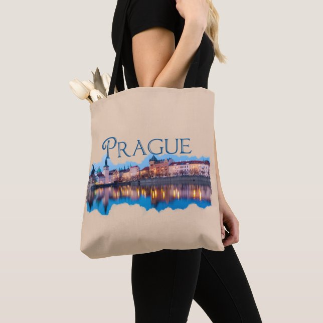Prague: Evening Skyline Tote Bag (Close Up)