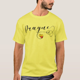 Prague Flag Heart, Czech Republic T-Shirt