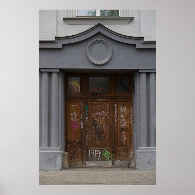 Prague: Graffiti on a Classic Doorway Poster (Front)