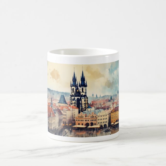 Prague night in Czech Republic  Coffee Mug (Center)