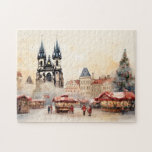 Prague night in Czech Republic Jigsaw Puzzle<br><div class="desc">Prague twilight,  scenic mediaeval city in Bohemia,  Czech Republic.</div>