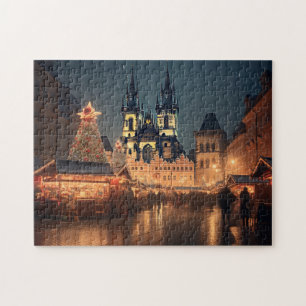 Prague night in Czech Republic Jigsaw Puzzle