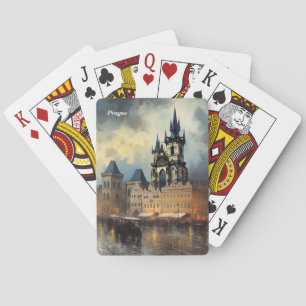 Prague night in Czech Republic Playing Cards