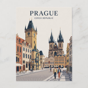 Prague Old Town Square Czech Republic Postcard