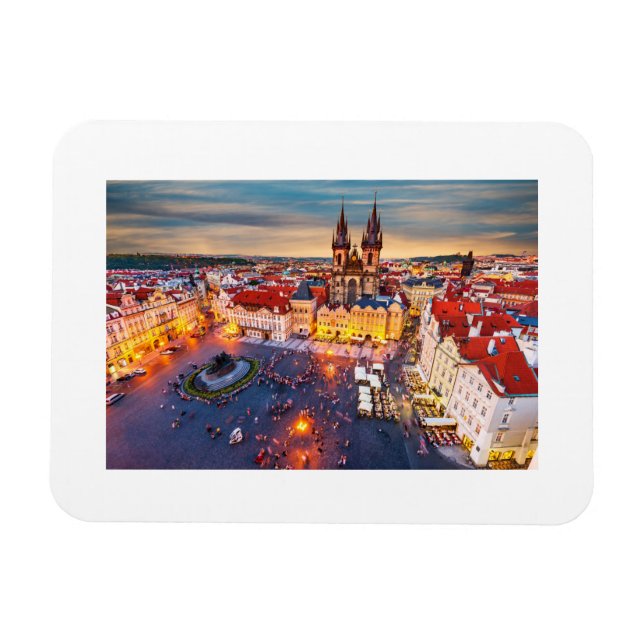 Prague on Christmas day Magnet (Horizontal)