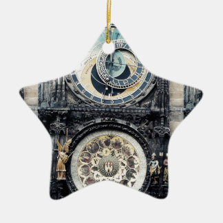 Prague Orloj Ceramic Tree Decoration