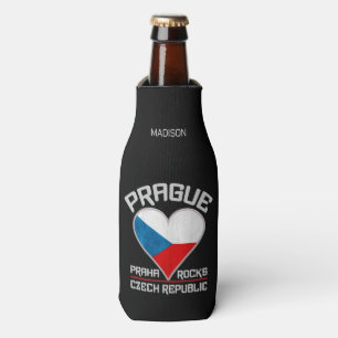 Prague / Praha custom name & text Bottle Cooler