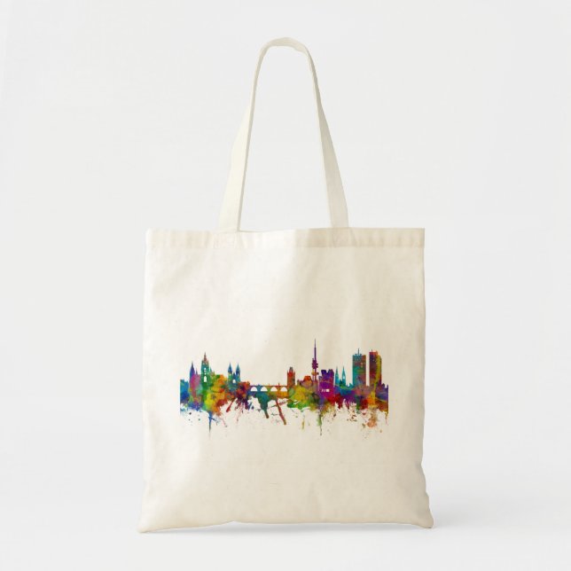 Prague (Praha) Czech Republic Skyline Tote Bag (Front)