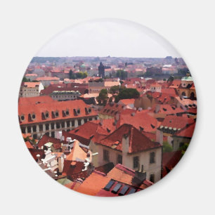 Prague Red Roofs Magnet