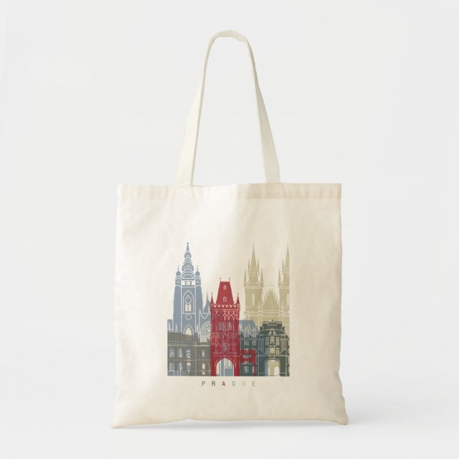 Prague skyline poster tote bag (Front)