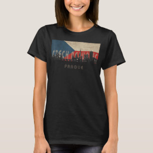 prague Skyline Vacation Souvenir city flag T-Shirt
