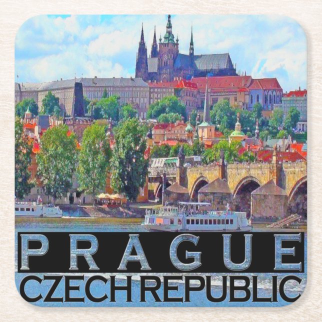 Prague Square Paper Coaster (Front)