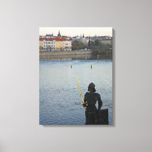 Prague statue canvas print