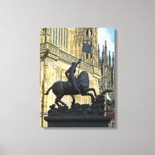 Prague statue canvas print