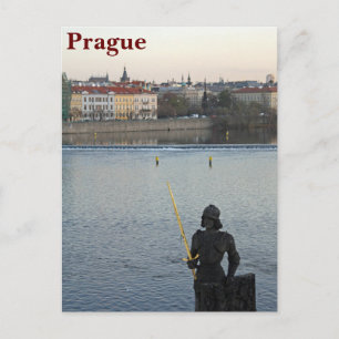 Prague statue Postcard