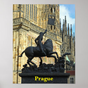 Prague statue poster