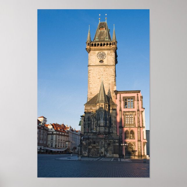 Prague view of Astronomical Clock Poster (Front)