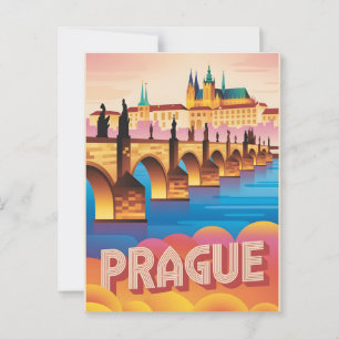 Prague vintage postcard