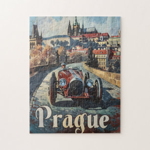 Prague vintage racing car jigsaw puzzle