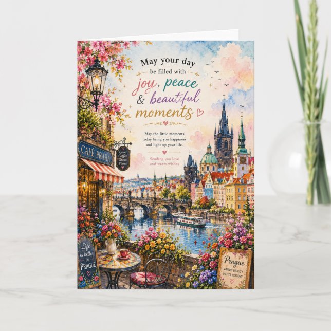 Prague Watercolor Greeting Card (Front)