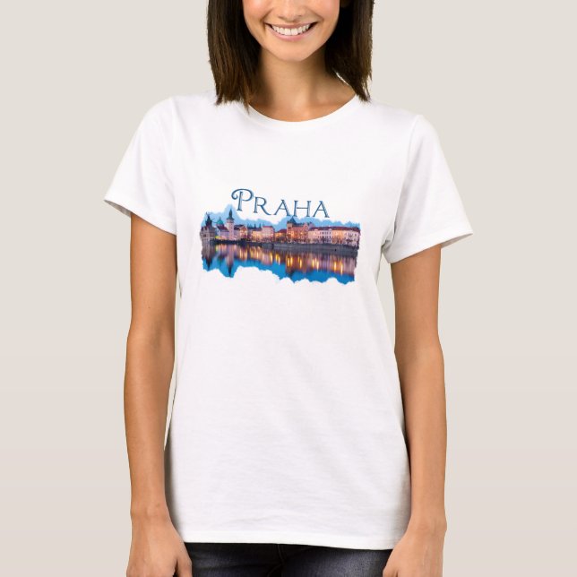 Praha: Evening Skyline T-Shirt (Front)