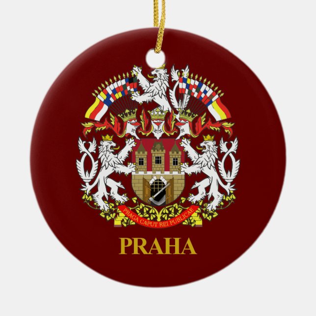 Praha (Prague) Ceramic Tree Decoration (Front)