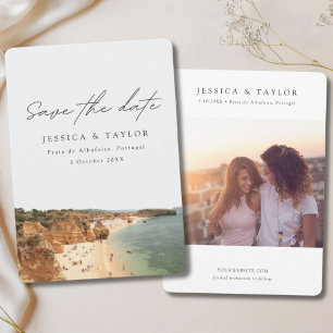 Praia de Albufeira Portugal Photo Save the Date Invitation