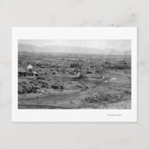 Prairie City, Oregon Birds Eye Town View Postcard