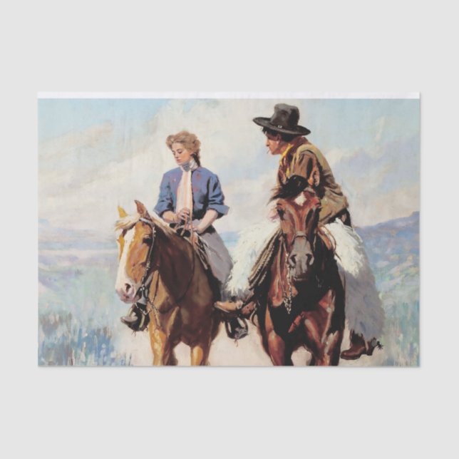“Prairie Courtship” by W Herbert Dunton Tissue Paper (Front)
