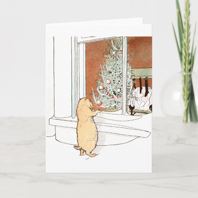 Prairie Dog and Christmas Tree Holiday Card (Front)