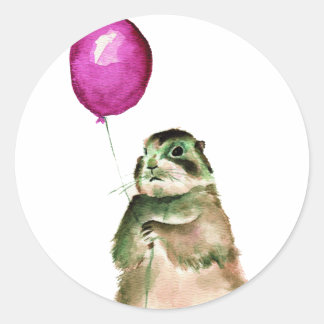 Prairie Dog Balloon Classic Round Sticker