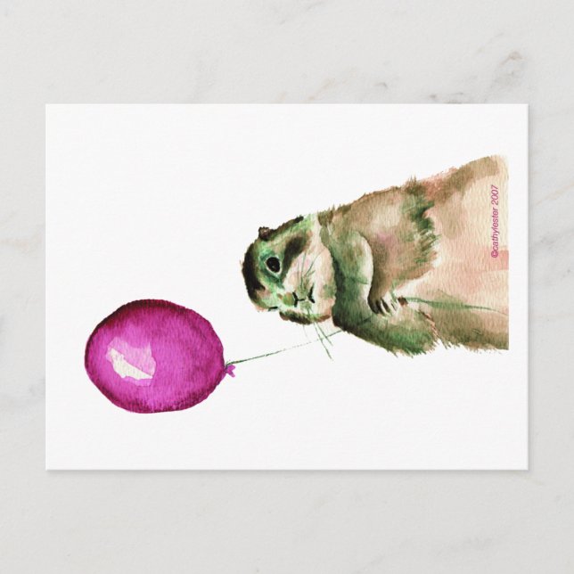 Prairie Dog Balloon Postcard (Front)