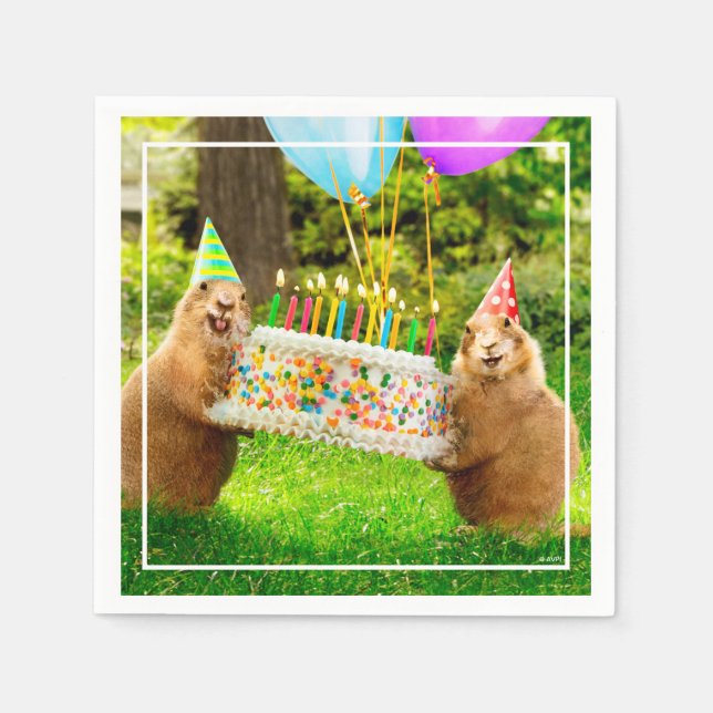 Prairie Dog Birthday Party Napkin (Front)