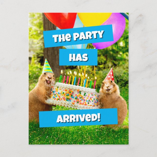 Prairie Dog Birthday Party Postcard (Front)