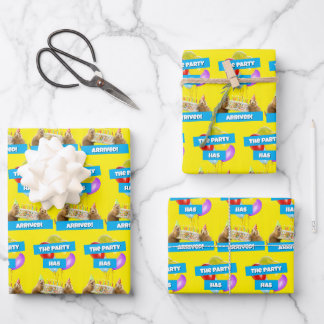 Prairie Dog Birthday Party Wrapping Paper Sheet