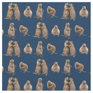 Prairie Dog Frenzy Fabric (Navy)